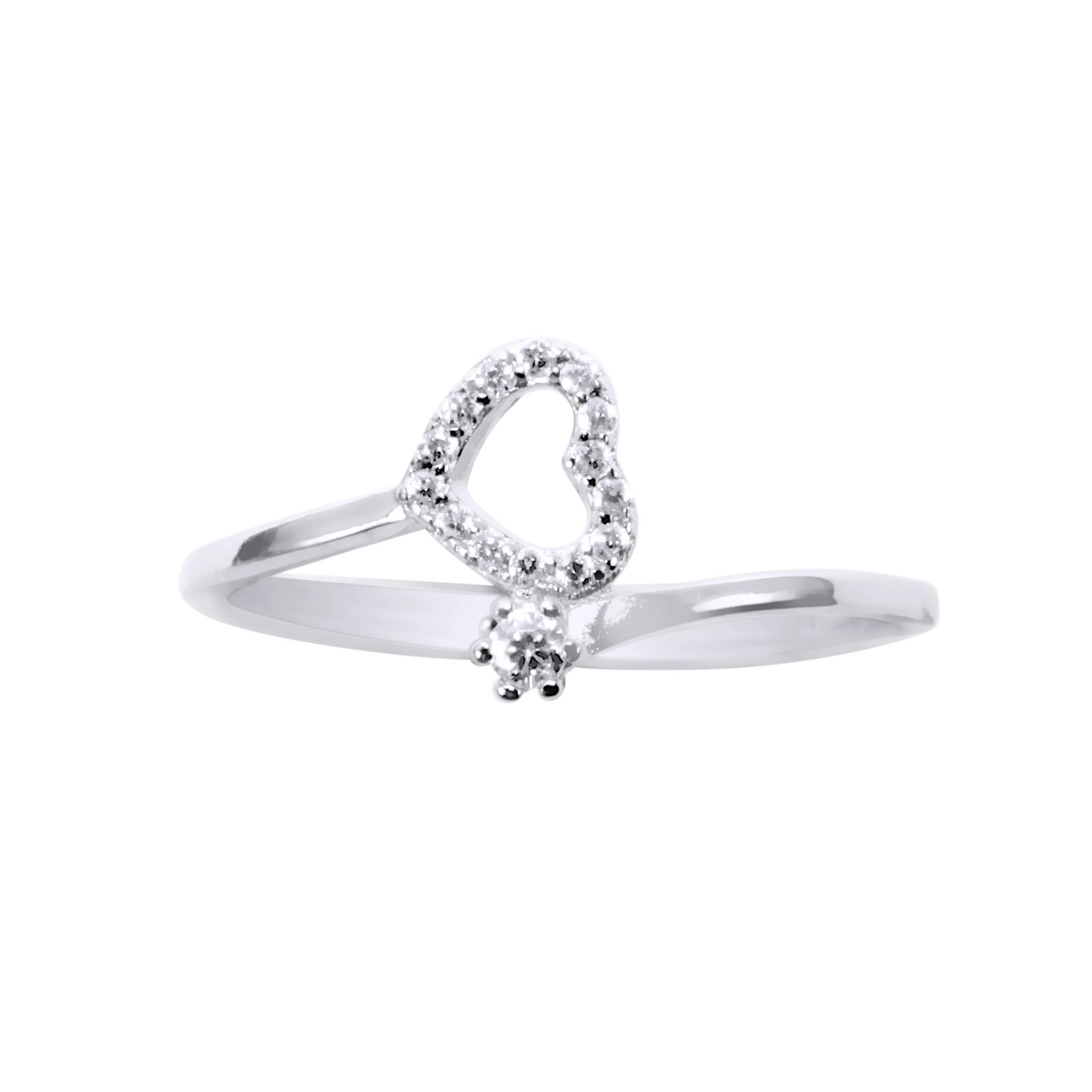 BAGUE EN ARGENT COEUR AVEC PIERRES - Image 3