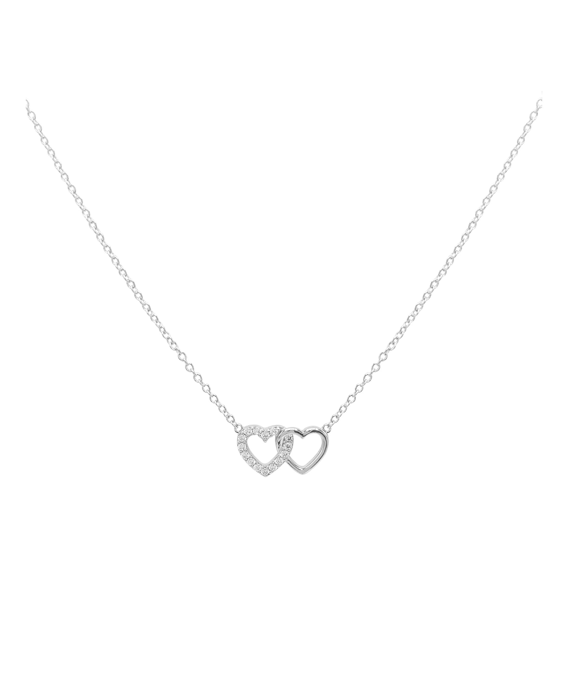 COLLIER EN ARGENT AVEC DOUBLE COEUR - Image 3