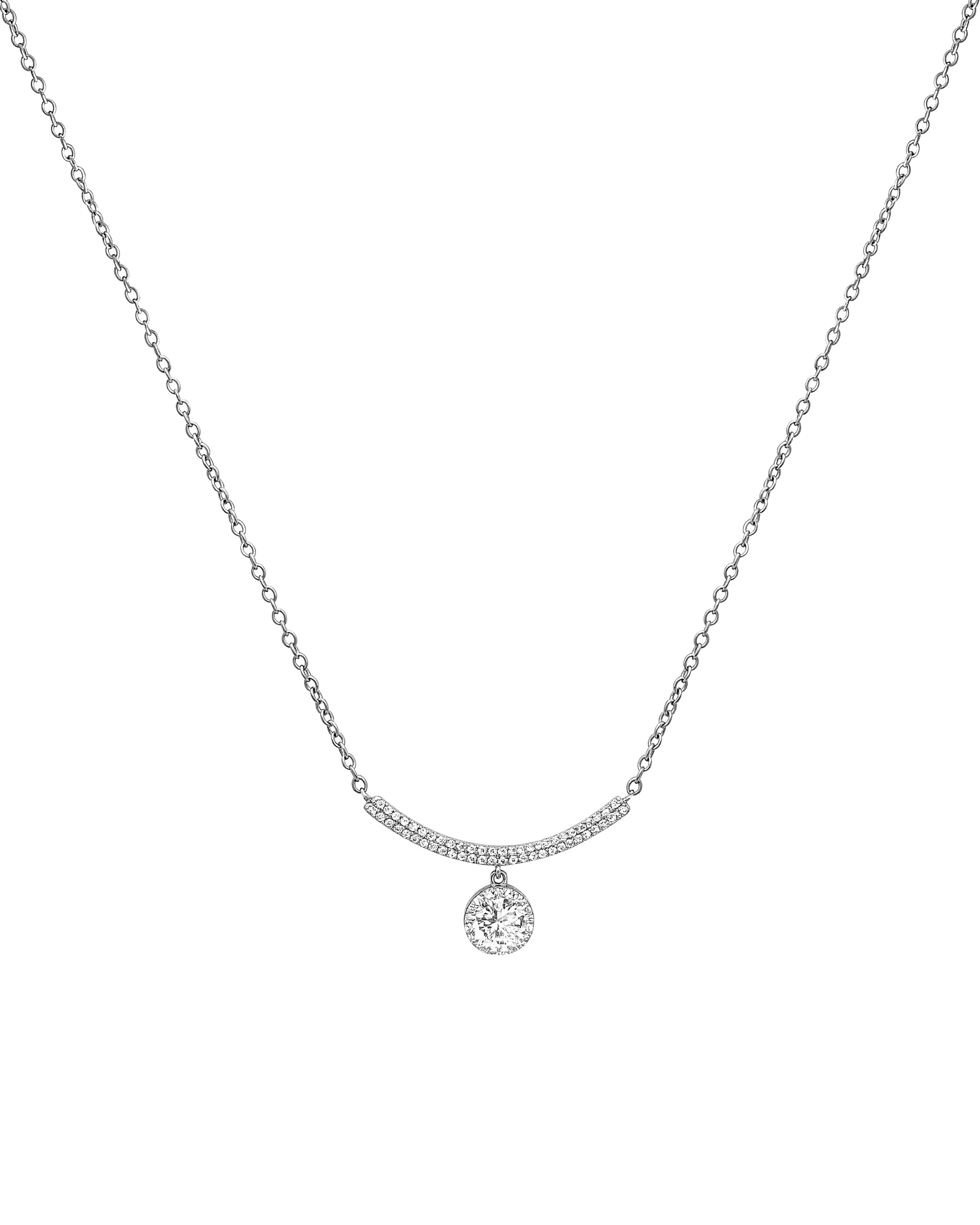 COLLIER EN ARGENT DEMI-LUNE ET SOLITAIRE - Image 3