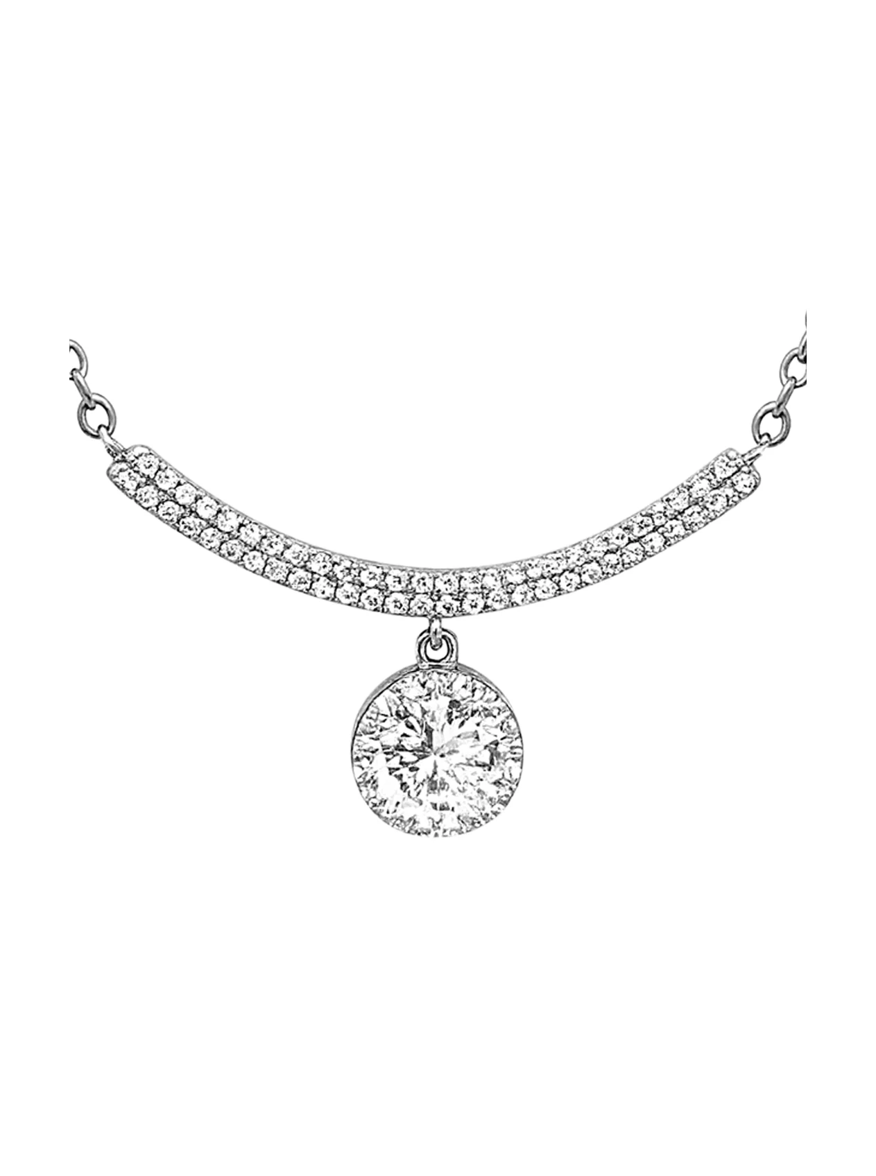 COLLIER EN ARGENT DEMI-LUNE ET SOLITAIRE - Image 4