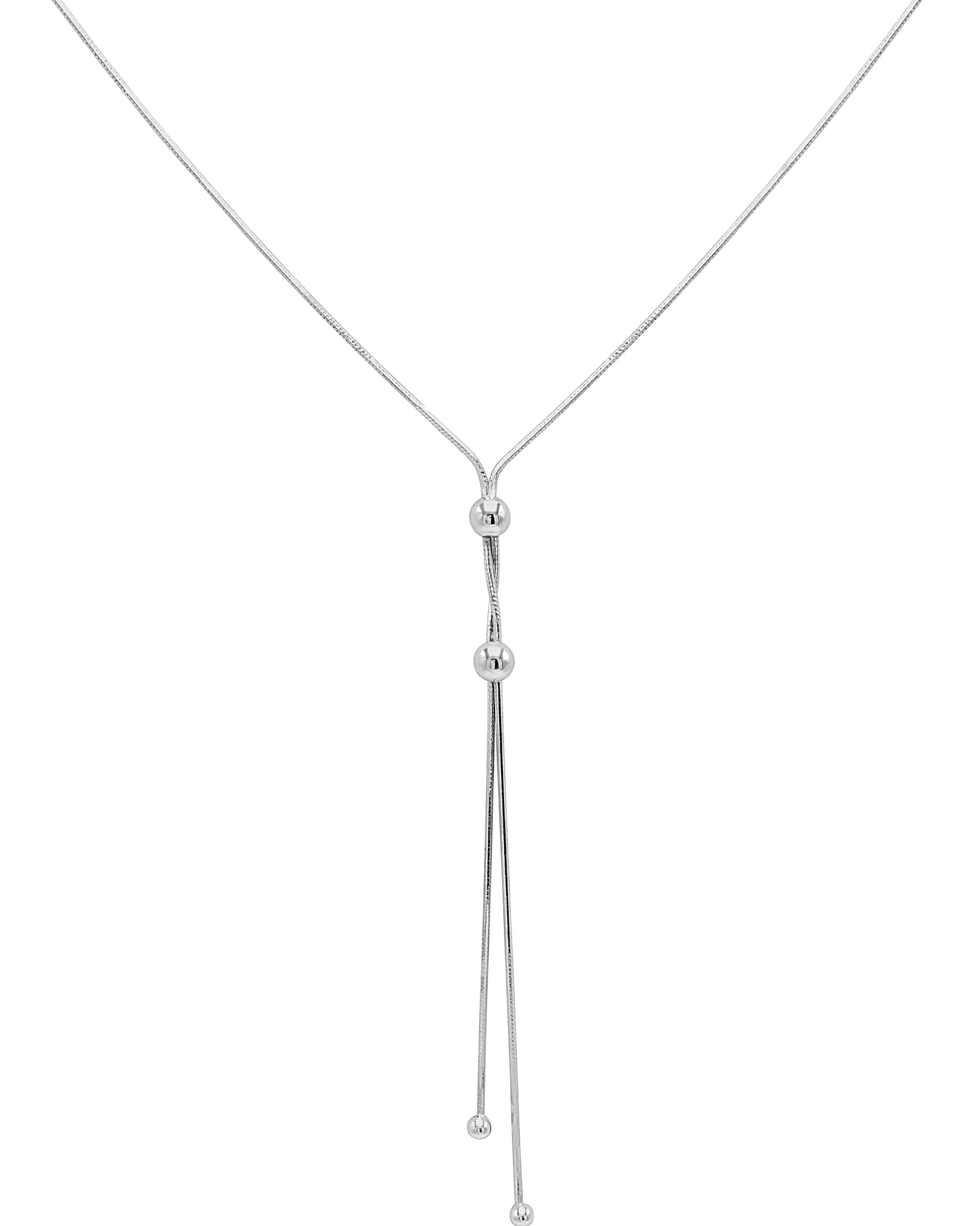 COLLIER EN ARGENT MAILLE PENDANTE AVEC BOULES - Image 3