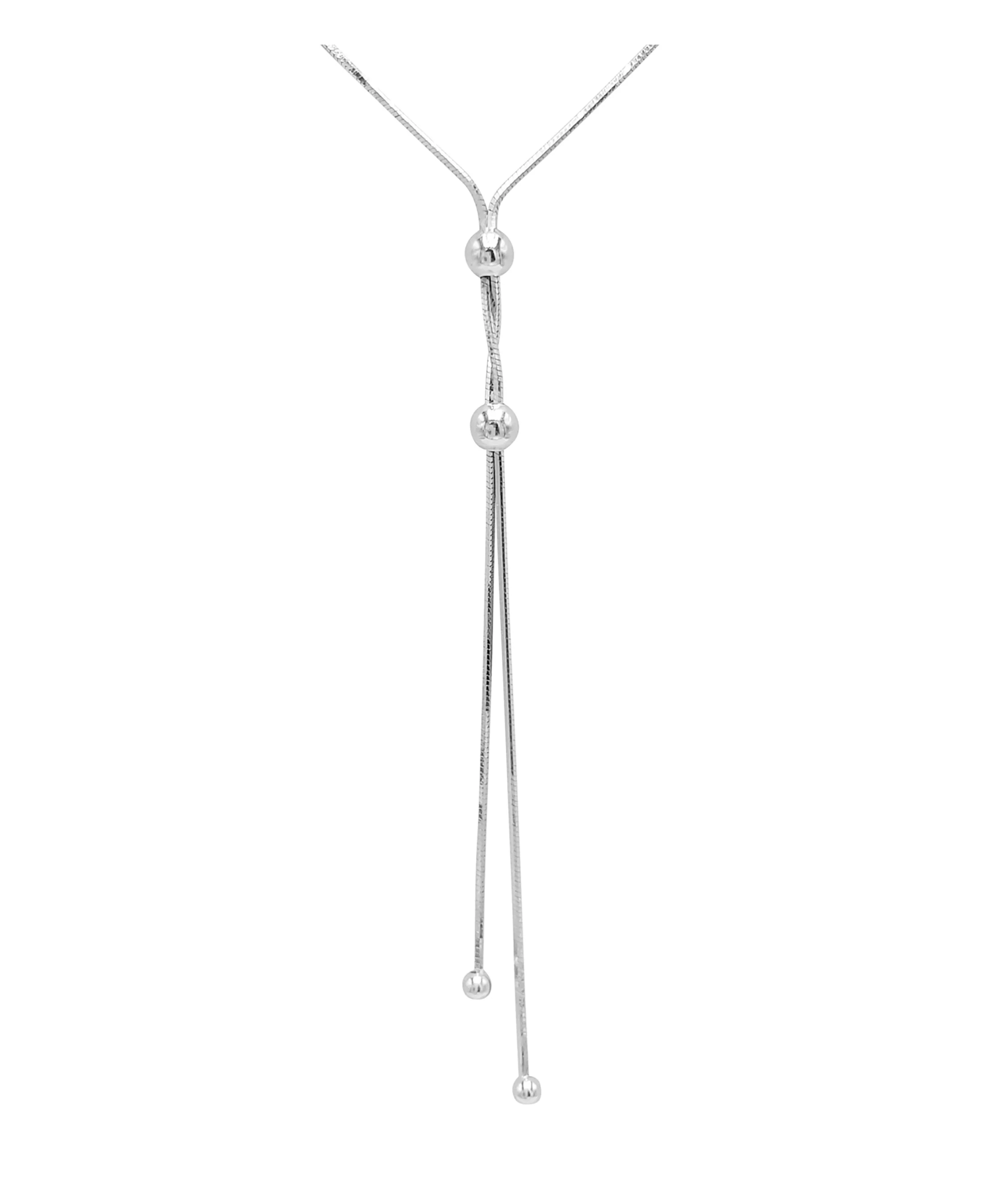COLLIER EN ARGENT MAILLE PENDANTE AVEC BOULES - Image 4