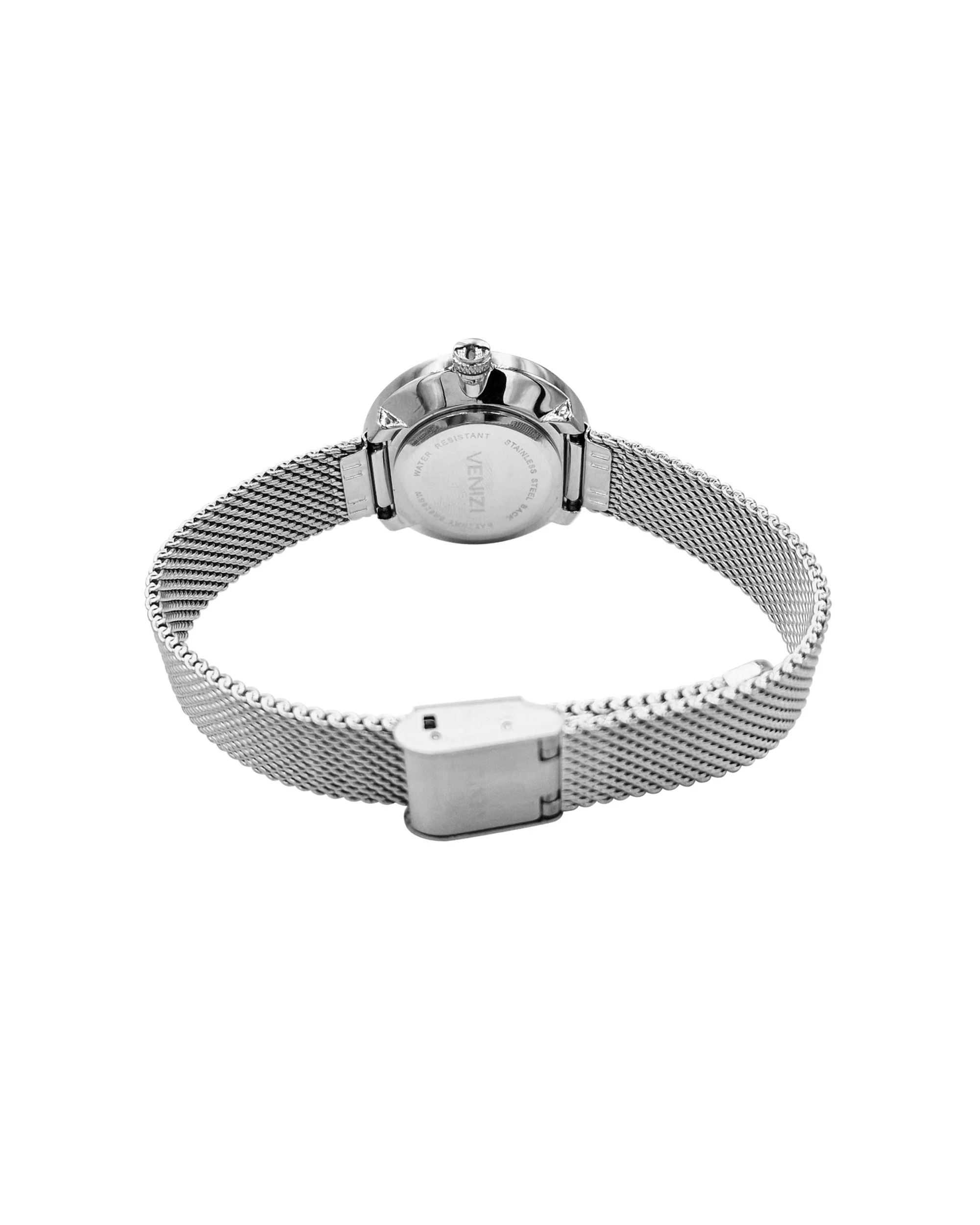 Montre Venizi argentée avec strass maille milanaise - Image 3