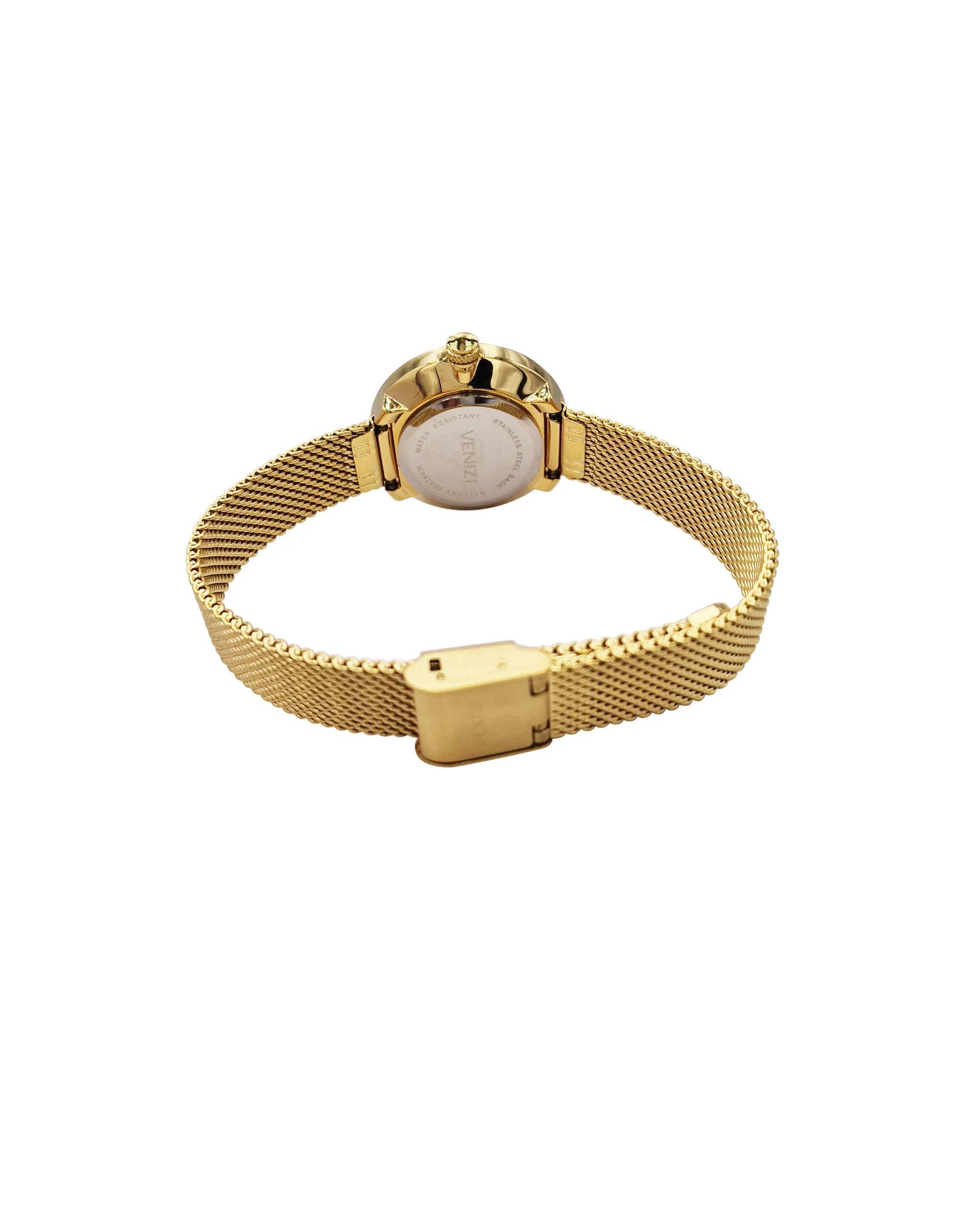 Montre Venizi dorée avec strass maille milanaise - Image 3