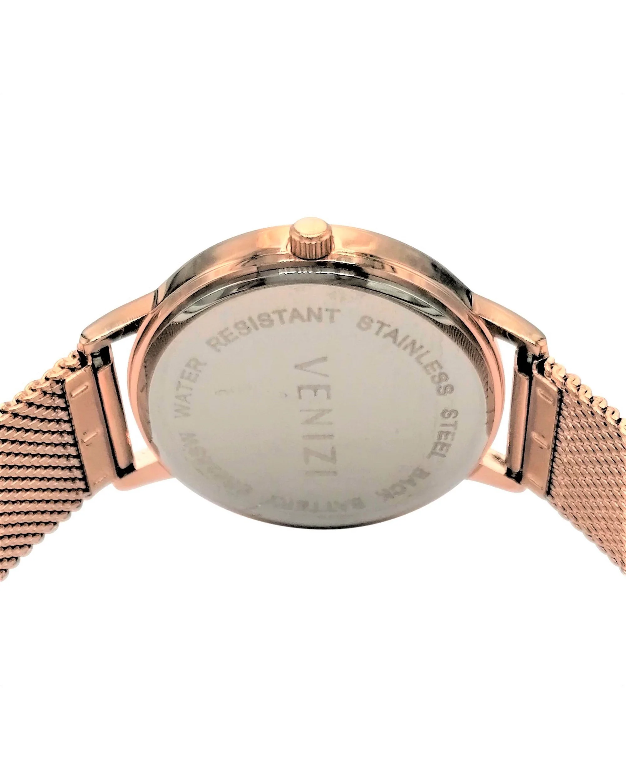 Montre Venizi rosée avec paillettes maille milanaise - Image 3