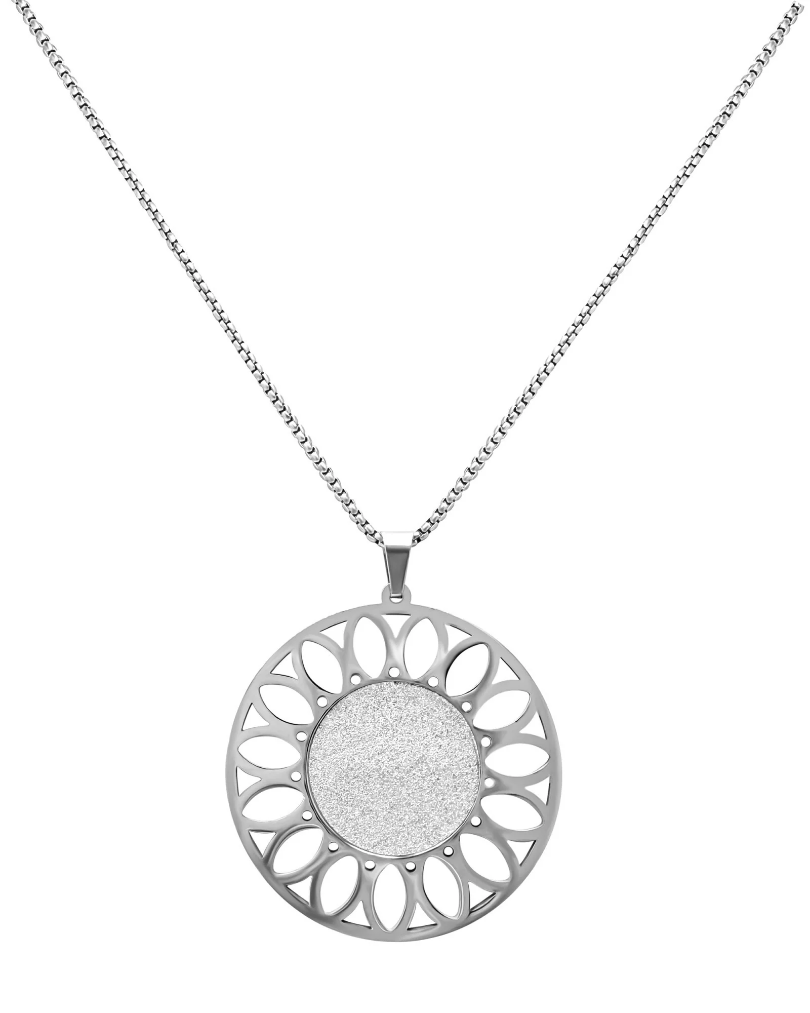 SAUTOIR EN ACIER AVEC PENDENTIF SOLEIL ET PAILLETTES - Image 3