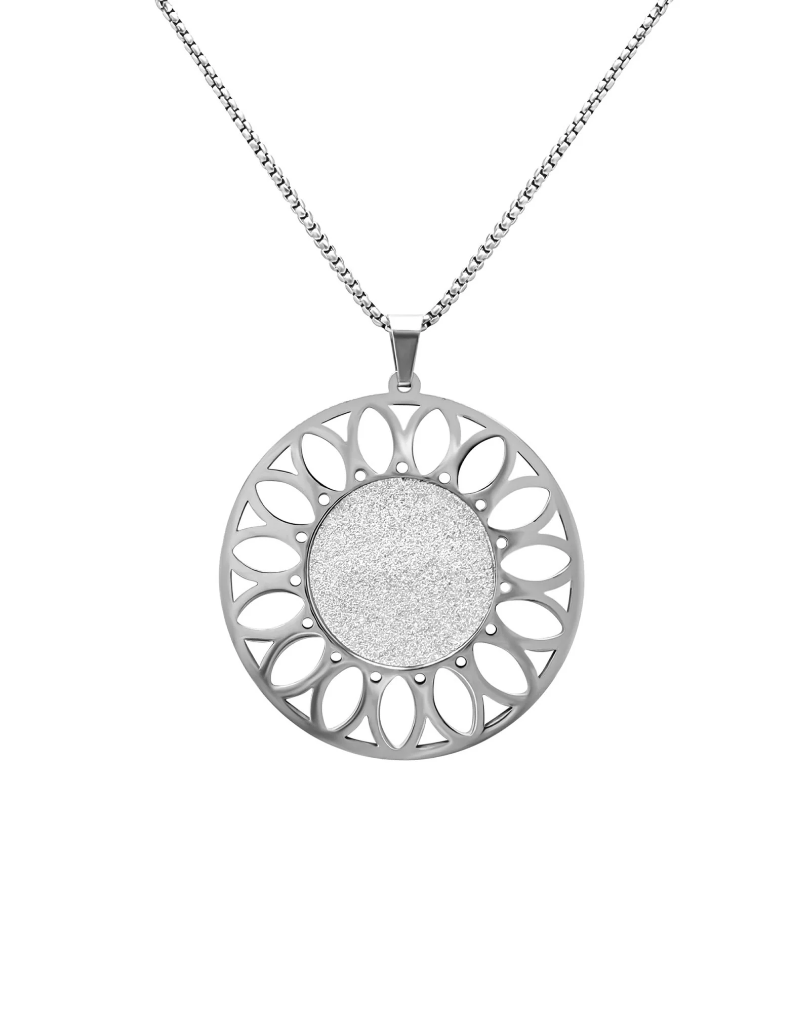 SAUTOIR EN ACIER AVEC PENDENTIF SOLEIL ET PAILLETTES - Image 4